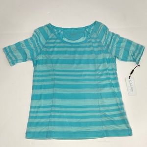 Calvin Klein Performance Aqua Stripe Top‎ - size Medium NWT